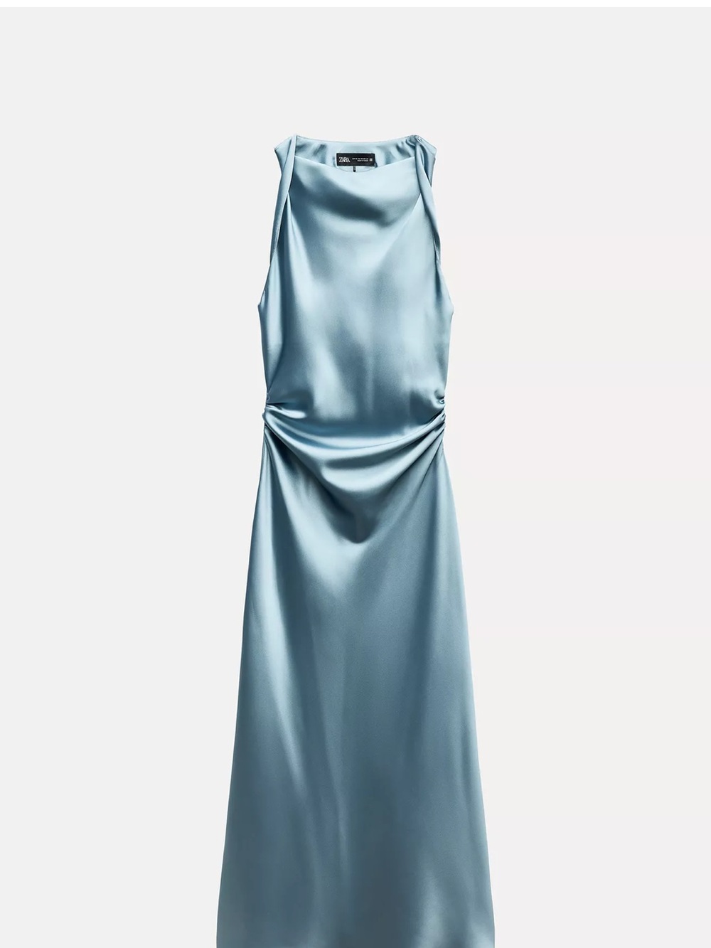 Zara Light Blue Satin Maxi Dress